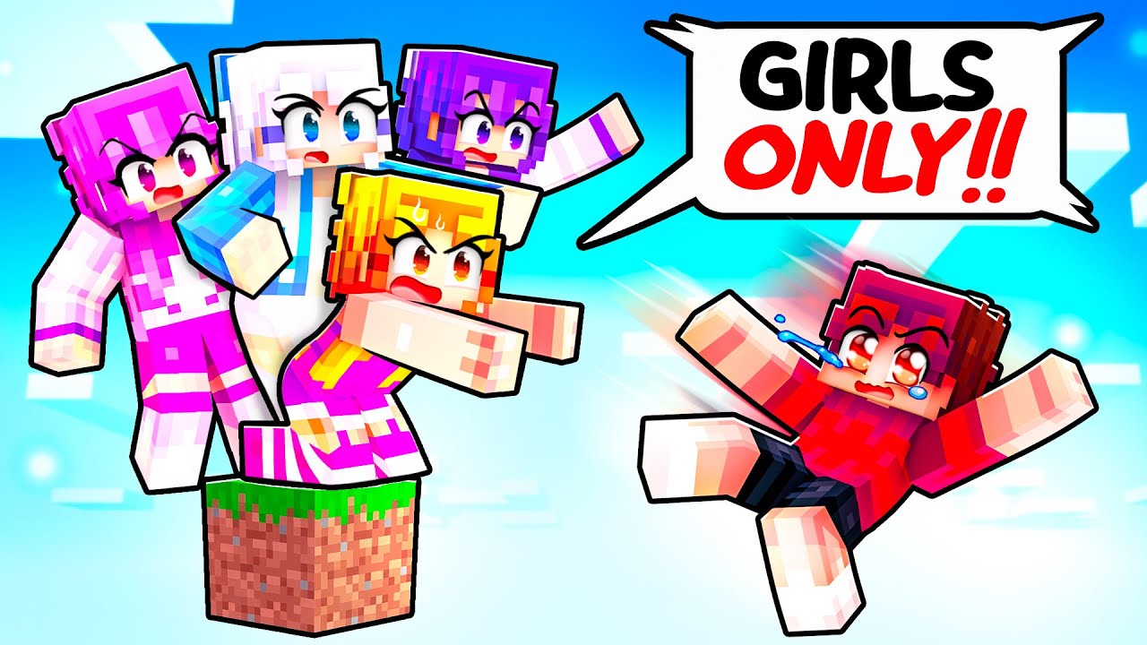 Stuck On A GIRLS ONLY One Block In Minecraft... - YouTube