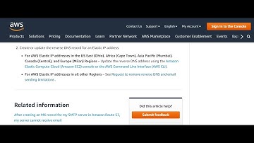 PTR Record DNS Reverse using AWS Amazon Server but a different Hosting company.