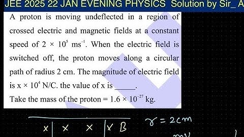 A proton is moving undeflected in a region of crossed electric and magnetic fields at a constant spe