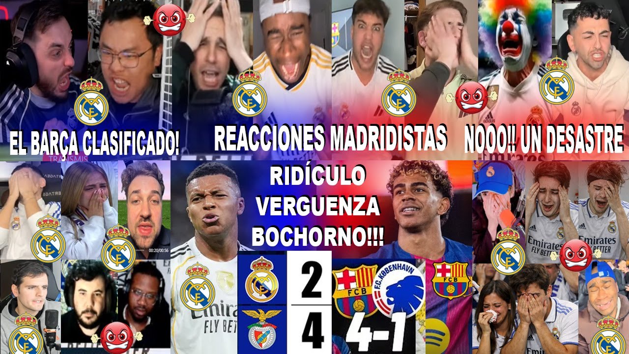 RIDÍCULO!! MEJORES REACCIONES DE MADRIDISTAS AL BENFICA 4-2 REAL MADRID Y BARCELONA 4-1 COPENHAGUE