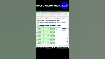 Cómo ELIMINAR FILAS MASIVAMENTE en Excel #SHORTS 6