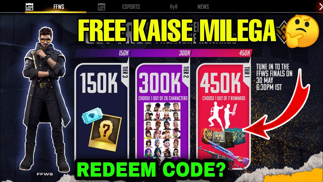 Ffws Free Redeem Code Today | Pcv Rewards In Free Fire | Free Fire New Event Today | Free Characters