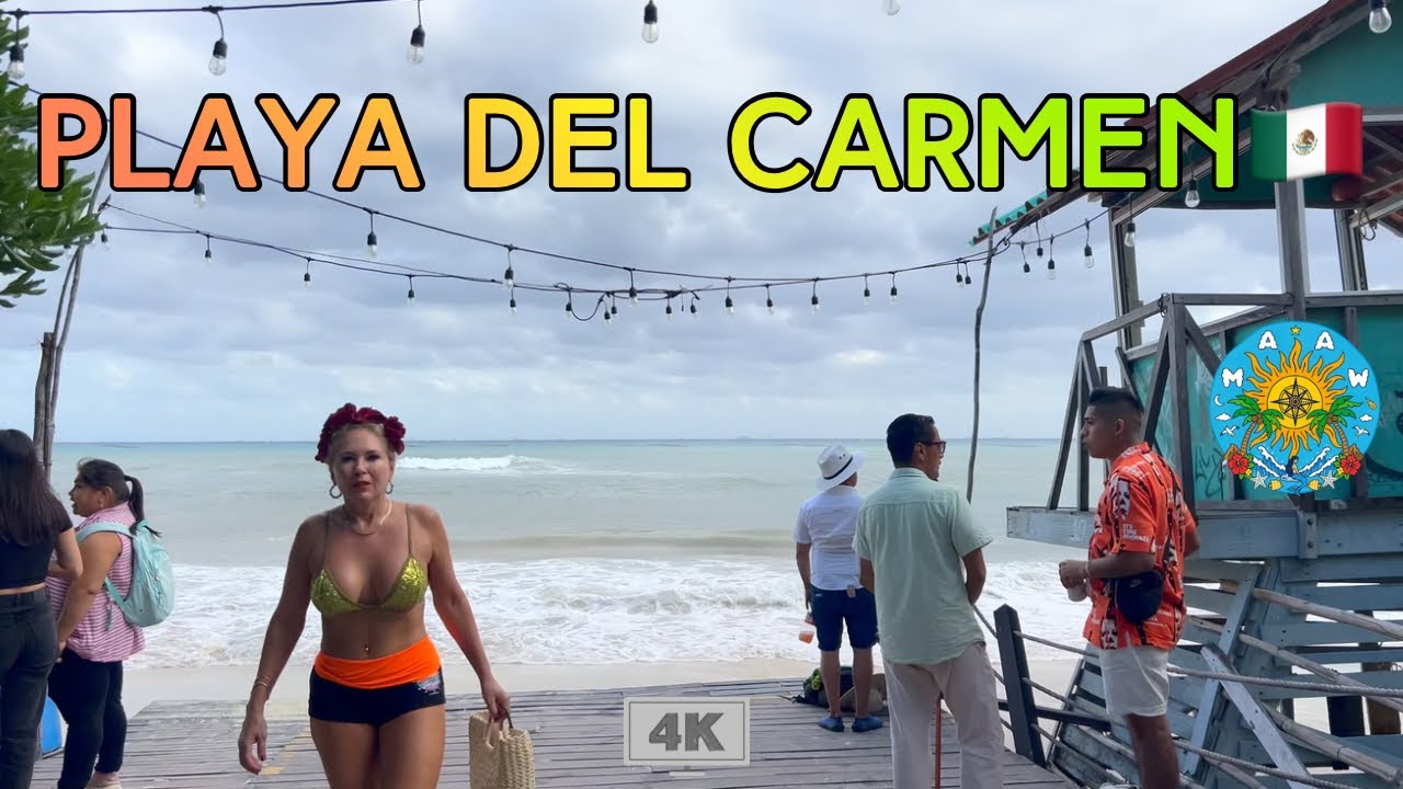 Playa del Carmen Walking Tour 2025 4k | Weaving from 30th to the Beach through the heart of downtown