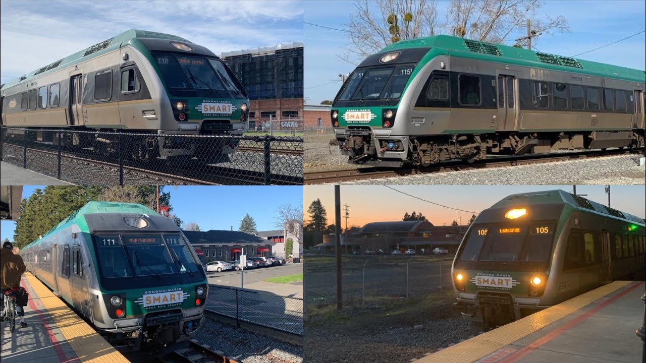 SMART Trains at Santa Rosa February 2024 - YouTube