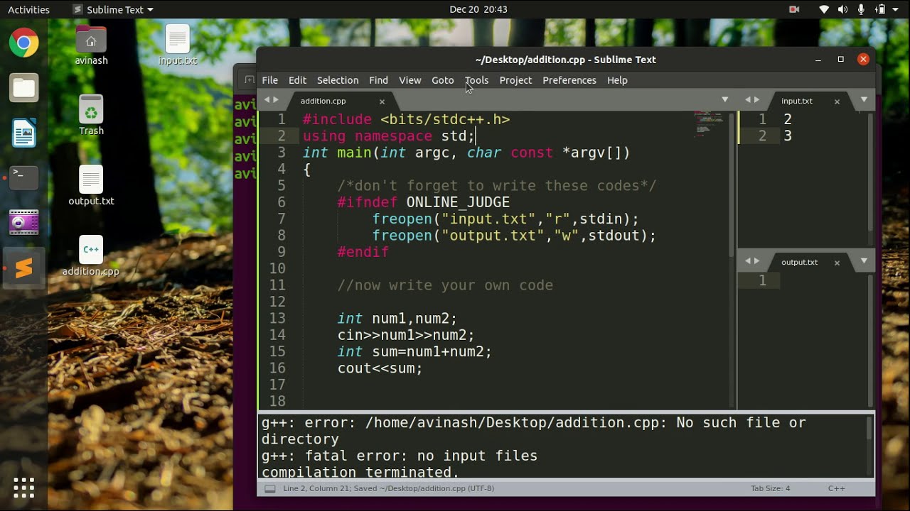 How to setup Sublime Competitive Coding Environment in UBUNTU - YouTube