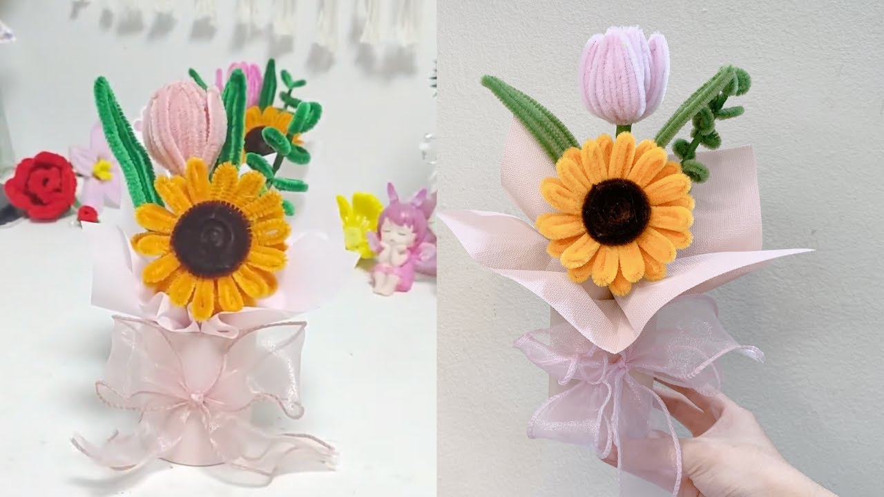 【100均DIY】小さくてかわいい♡モールフラワーの作り方　moru flower