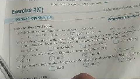 Maths Class 6 C E Chapter 4 Integers Ex 4C