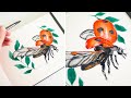 How to Paint a Ladybug Flying in Watercolor | Watercolor Beetle Tutorial
