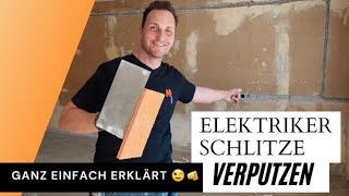 Elektriker Schlitze richtig verputzen | Malermeister Klinger 🤩🫵