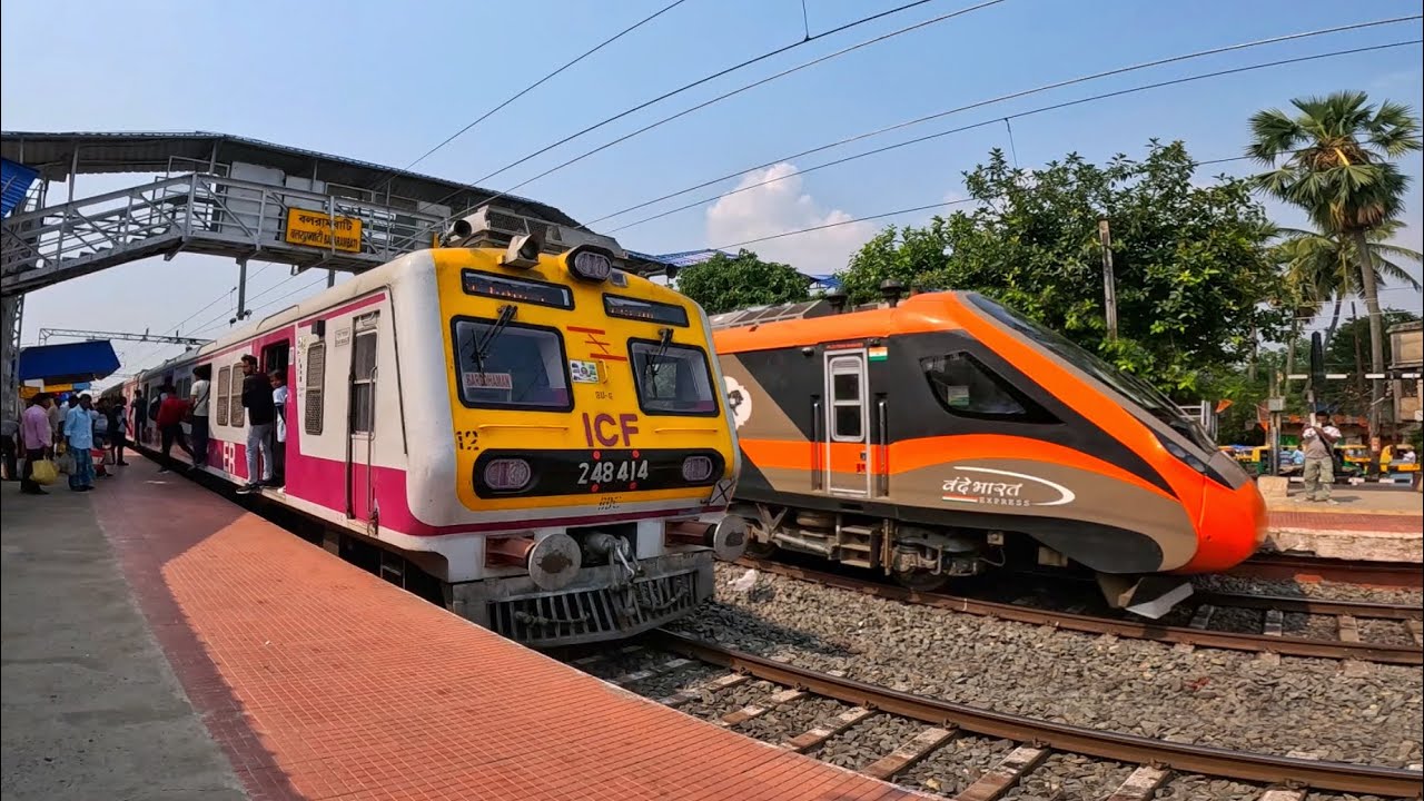 Superb Indian Trains crossing action spotting and railfanning at Balarambati station.