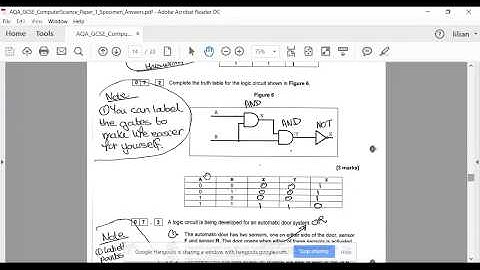 GCSE  AQA Computer Science  - Boolean, Gates - Questions