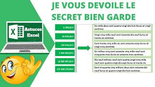 Comment convertir des chiffres en lettre sur Excel