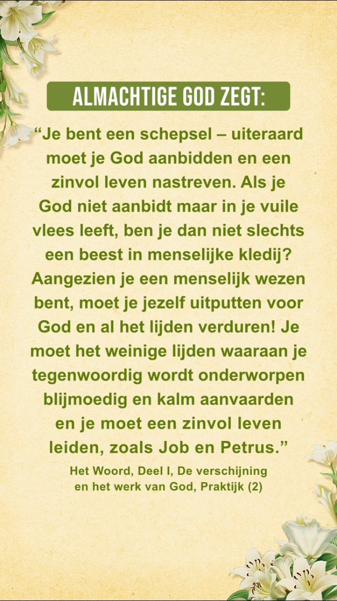 God wil dat we deze passage uit Zijn woorden in stilte lezen