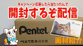 【文具開封】ぺんてるのアートクレヨンのキャンペーンまだ開けてなかったから開封📦