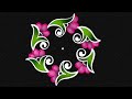 2 daily kolam designs  simple 5 to 3 dots rangoli  easydotskolam