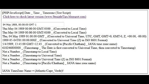 [PHP\JavaScript] Date, Time and Timezone (Test Script)