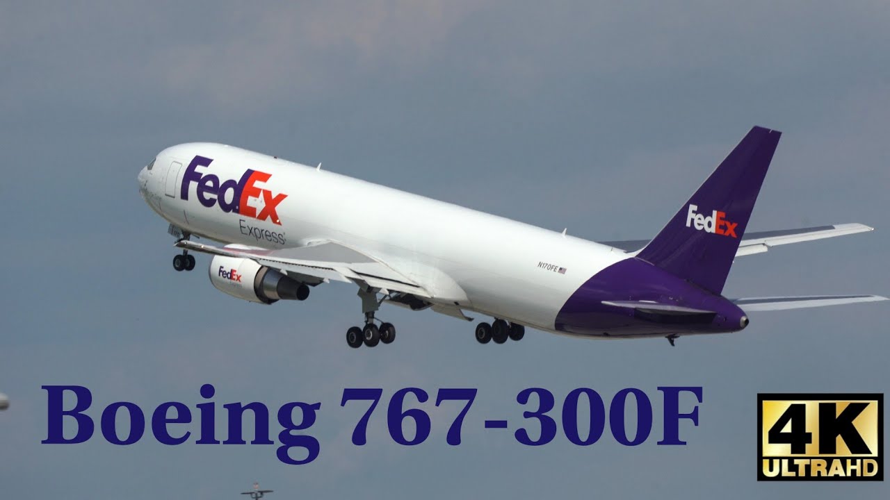FedEx Boeing 767-300F Taking off Indianapolis N170FE - YouTube