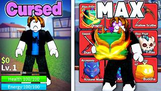 Upgrading A CURSED Account For 24 Hours In Blox Fruits (Roblox)
