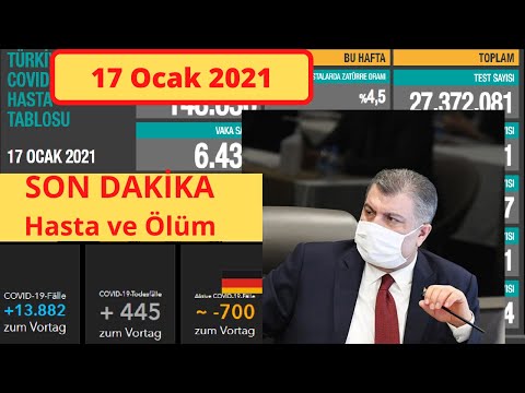 Bugünkü vaka sayısı 17 Ocak Vaka | Günlük vaka sayısı | Korona virüs vaka sayıları Tablosu