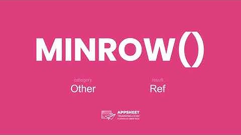 AppSheet MINROW() Expression