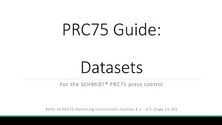 Celebrity PRC75 Guide - Datasets Profile
