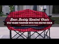 Stay Warm Outdoors with our Bear Buddy Double Heated Camping Chair with Adjustable Heat Settings
