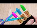 ASMR LIPSTICK SLIME Mixing Lipsticks into Clear Slime Satisfying Slime Videos #10