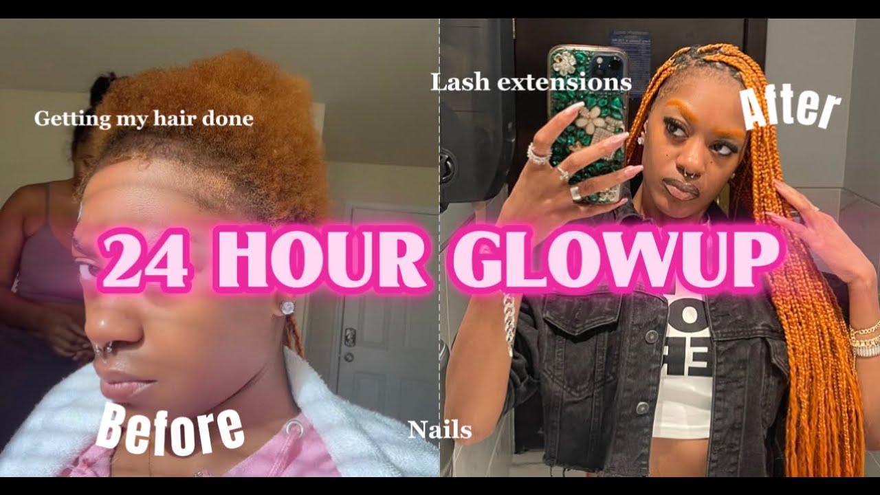 Extreme 24 HOUR GLOW UP TRANSFORMATION | *at home* lash extensions ...