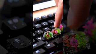 Macro Magic: Mini Aquarium Keyboard Keys Splash in 4K! #keyboard #macro #satisfying