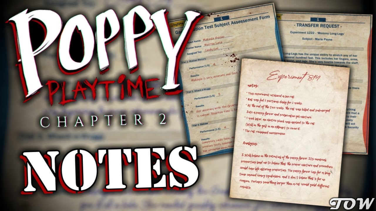 Poppy Playtime Chapter 2 Notes Guide - Where to Find All Note