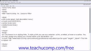 HTML5 and CSS3 Tutorial Styling Links Training Lesson 15.14