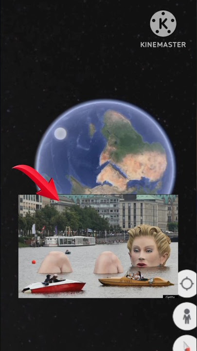 Giant sculpture on a lake| I found on google map and google earth #earth #maps #shorts