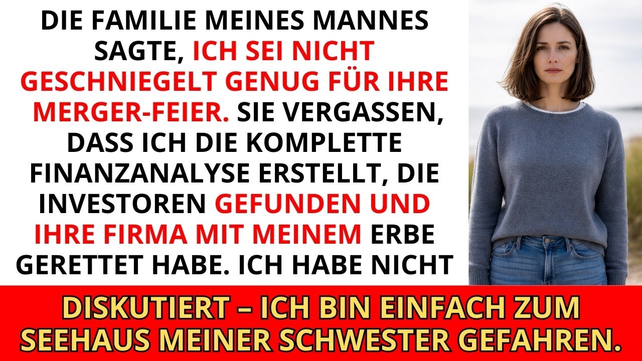 Meine Schwiegereltern sagten, ich sei nicht gebildet genug für ihre Merger-Party — und dann verlo...