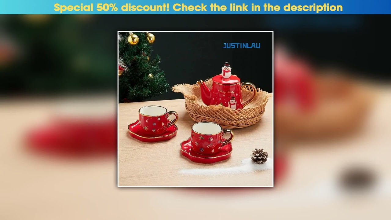 Hot Picks Christmas Ceramics Teaware Sets Coffee Cup & Saucer Santa Claus Elk Snowman Tea Pot and C