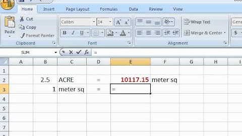 [Excel] Formula Acre - Meter sq
