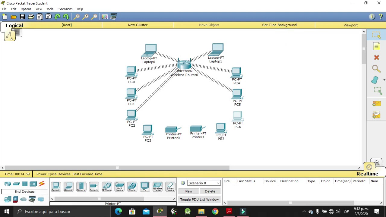 Simulación en Cisco Packet Tracer, Red inalámbrica - YouTube
