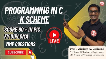 PIC | FY DIPLOMA - CO/IF/AIML BRANCH | Session 1 | K-Scheme  💻🚀 | By Akshay Sir