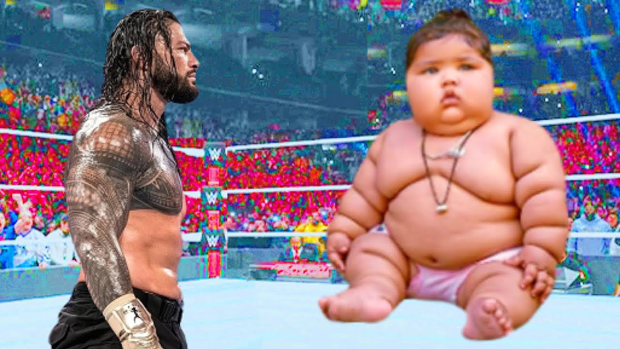 Rich Romen Baby Roman Reigns vs Giant Baby - Iron Man Match - YouTube