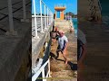 橋の下での投げ網漁：海岸の桟橋構造物からの網の投げ込み