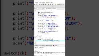 HOW TO MAKE CALCULATOR USING SWITCH STATEMENT IN C #coding #cprogramming #codingtutorial