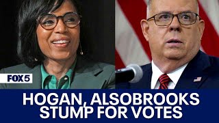 Alsobrooks, Hogan stump for Maryland early voting