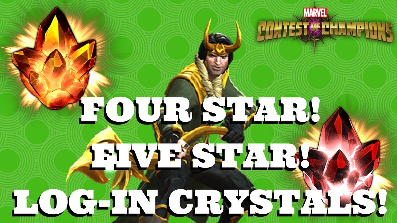 FOUR STAR FIVE STAR LOGIN CRYSTALS Marvel Contest Of Champions FOUR STAR FIVE STAR LOGIN CRYSTALS Marvel Contest Of Champions