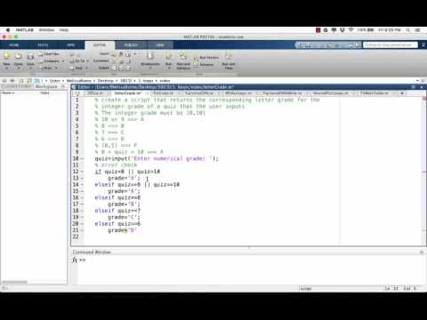 Topic 1: Matlab's If-Else Statements