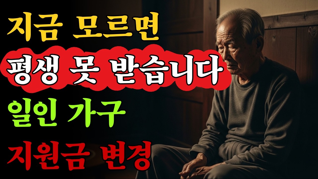 1인 가구라면 반드시 보세요.올해부터 완전히 달라집니다ㅣ꼭 알아야 할 지원금 변경 사항