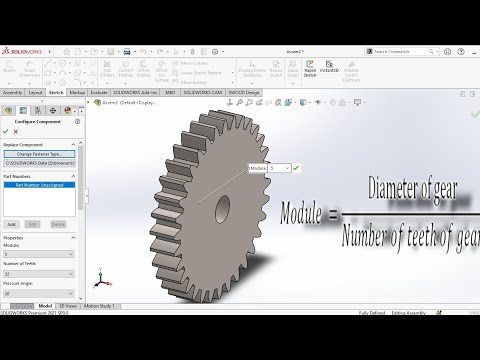 module of ⚙️ gear in solidworks