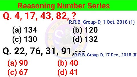 RRB NTPC & Group D Number Series  || Reasoning || Number Series short tricks || for all exam