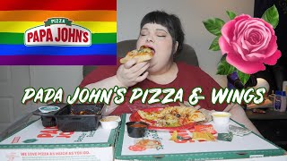 Papa John's Pizza & Wings Mukbang