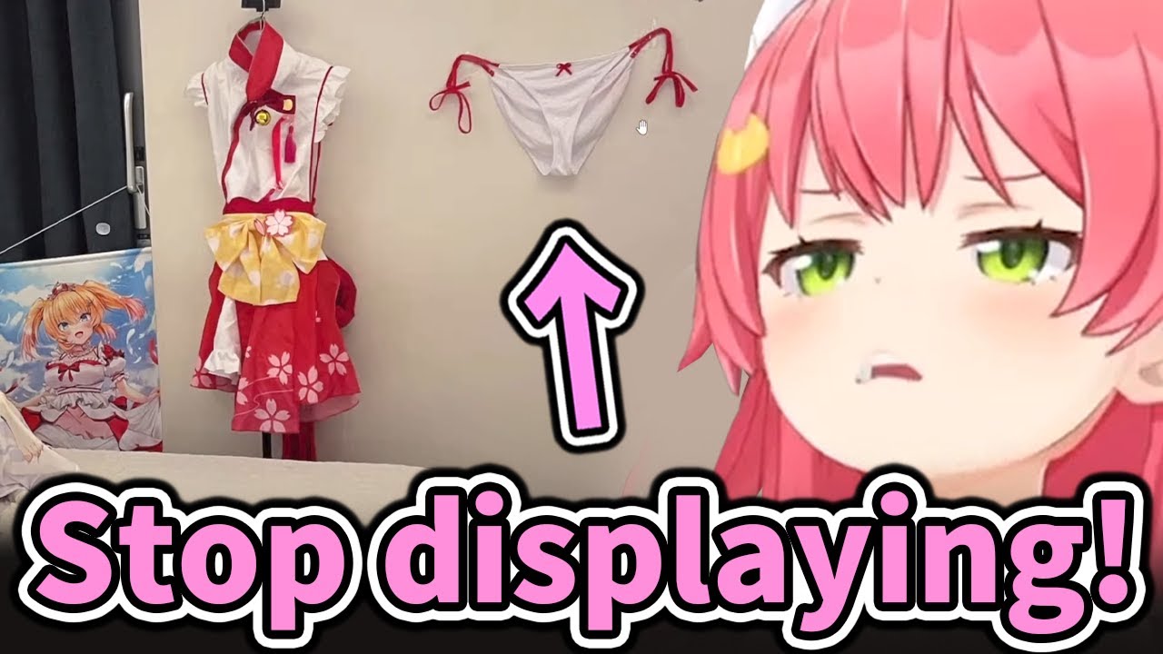 Miko gets angry at her viewer obviously displaying her Pantsu on the wall【Hololive/Eng sub】