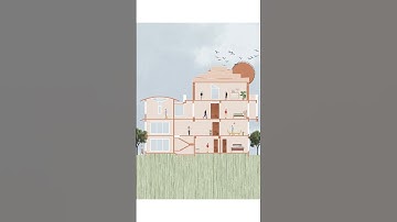 Section Render In Photoshop #architecture #photoshop #youtubeshorts #illustration #rendering