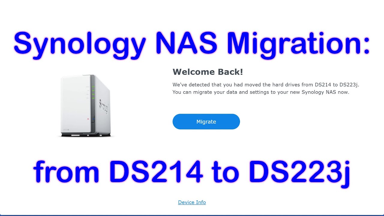 Synology NAS Migration: from DS214 to DS223j - YouTube